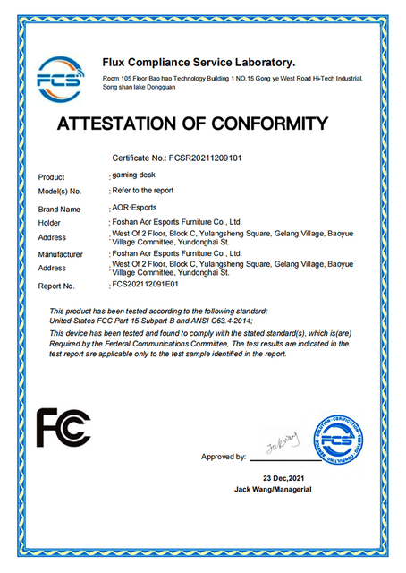Quality certificates