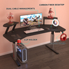 AOR ESPORTS Electric Standing Desk 63 Inches with Monitor Stand, Memory Electric Adjustable Height Home Office Desk with Power Outlet and Mouse Pad (Black)