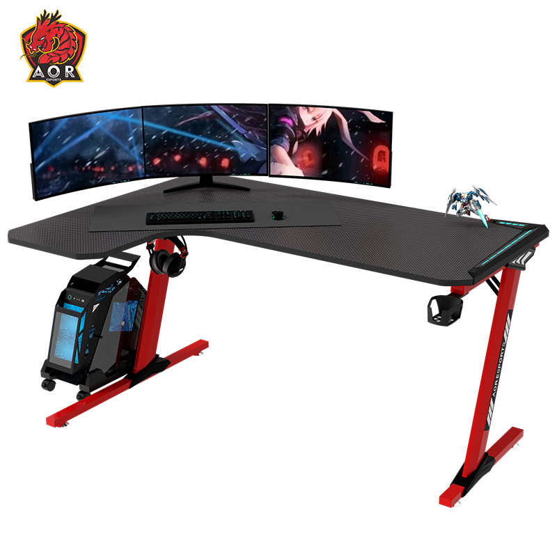 Aor Esports L shapedEco-friendly Particle Board RGB light 140/160cm Gaming Desk L1-7