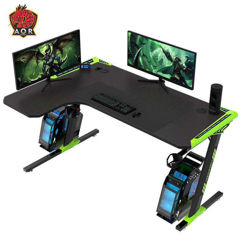 Aor Esports L shapedEco-friendly Particle Board RGB light 140/160cm Gaming Desk L1-7