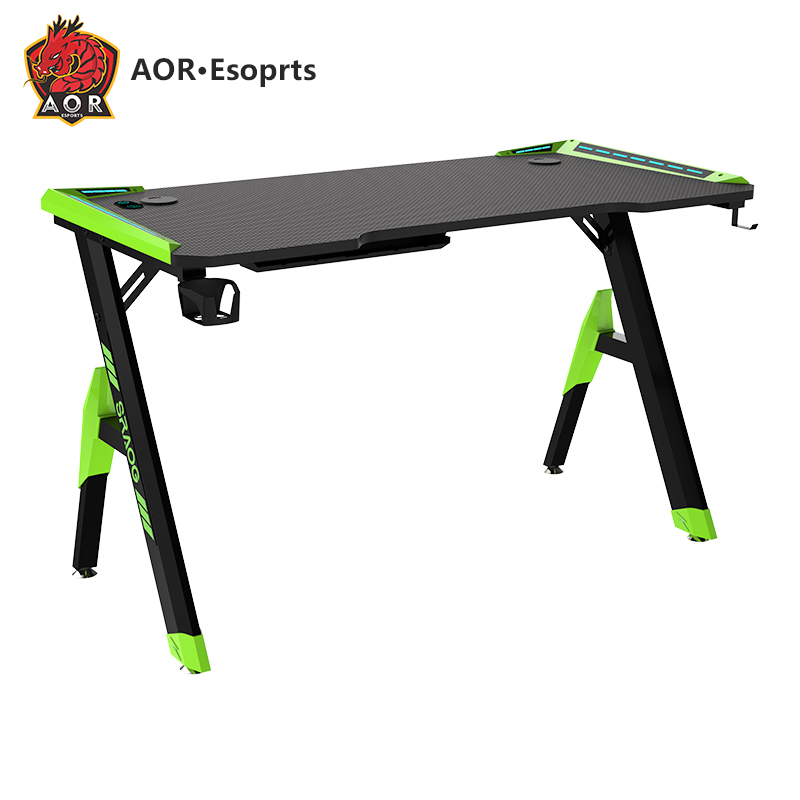 H Shaped Eco-Friendly Integrate Gaming Desk With RGB Light
