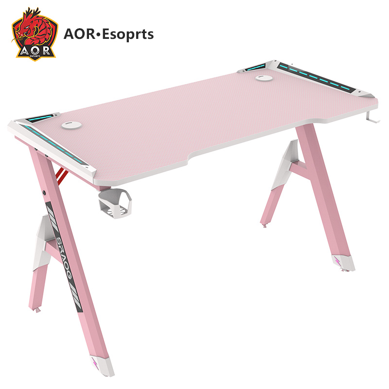 H Shaped Eco-Friendly Integrate Gaming Desk With RGB Light