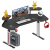 AOR ESPORTS Electric Standing Desk 63 Inches with Monitor Stand, Memory Electric Adjustable Height Home Office Desk with Power Outlet and Mouse Pad (Black)