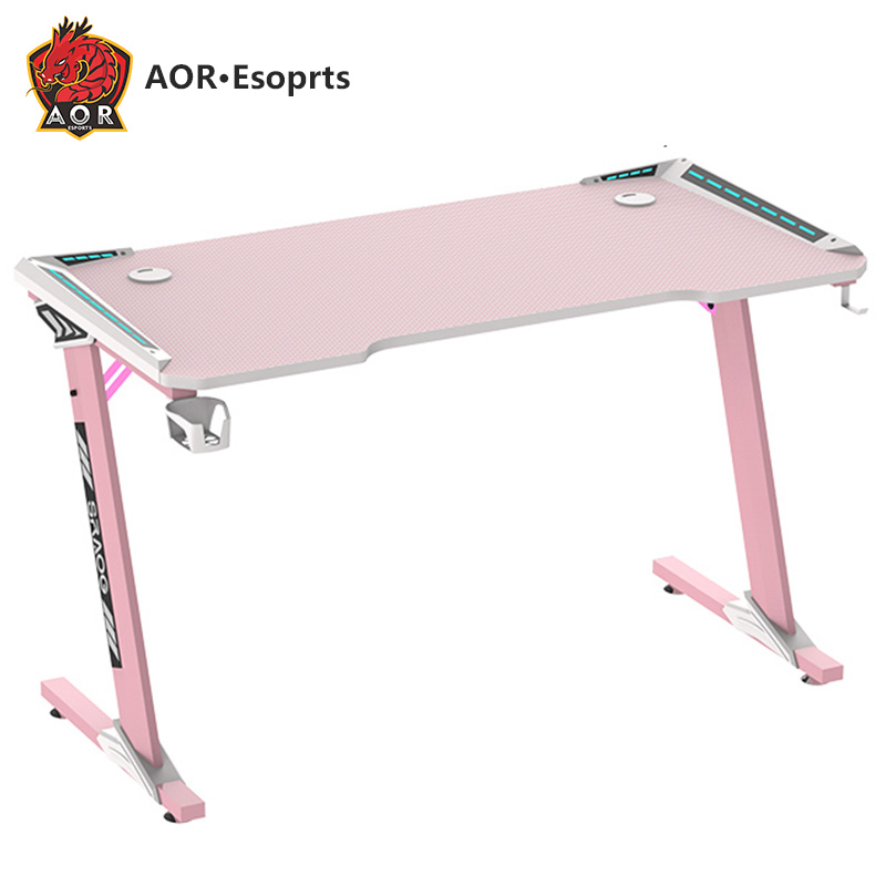 Aor Esports Z Shaped Carbon Fiber Texture Gaming Desk 