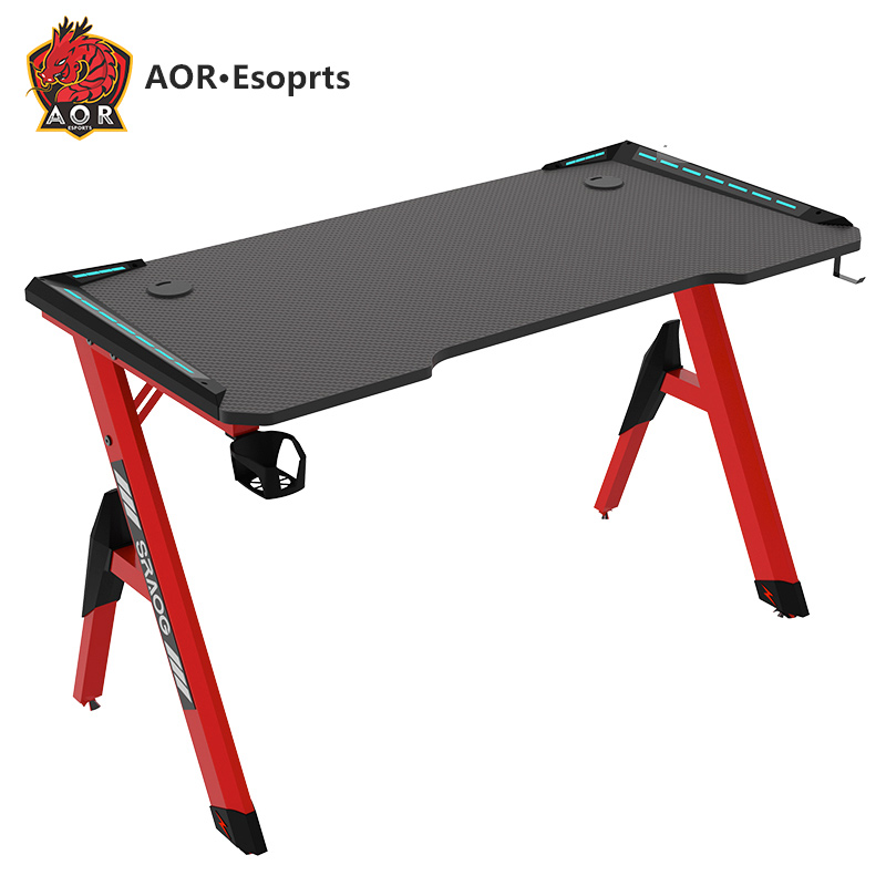 H Shaped Eco-Friendly Integrate Gaming Desk With RGB Light