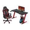Z Shaped Gaming Desk 47 Inch, PC Office PC Gaming Computer Desk with Desk Mouse Pad, Gamer Tables with Cup Holder & Headphone Hook