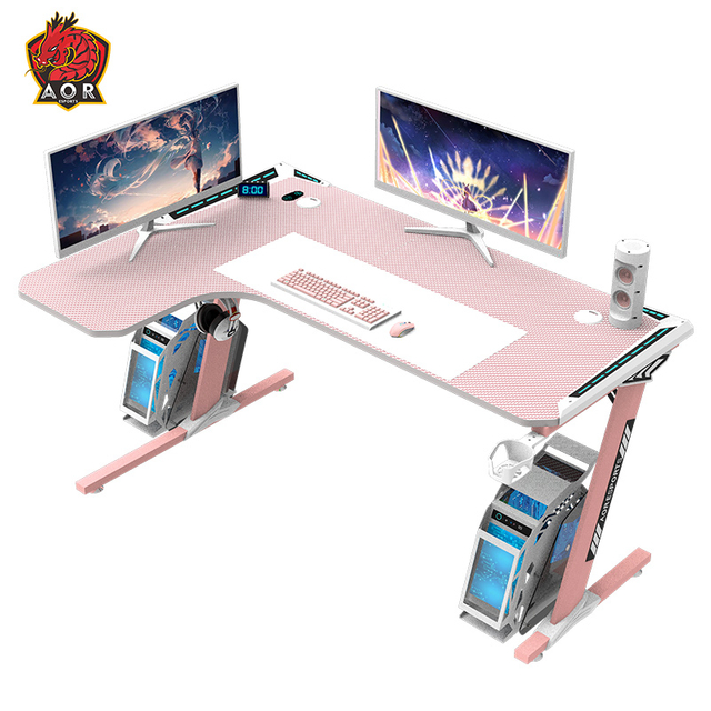 Aor Esports L shapedEco-friendly Particle Board RGB light 140/160cm Gaming Desk L1-7