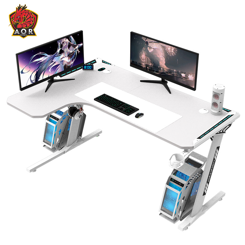 Aor Esports L shapedEco-friendly Particle Board RGB light 140/160cm Gaming Desk L1-7