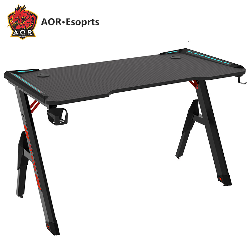 H Shaped Eco-Friendly Integrate Gaming Desk With RGB Light